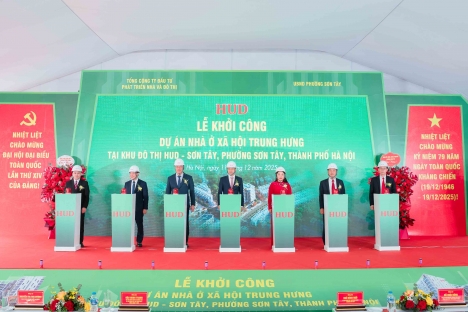 Tổng công ty HUD khởi công Dự án nhà ở xã hội Trung Hưng tại Khu đô thị HUD - Sơn Tây
