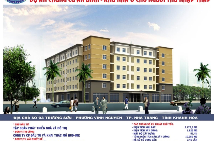 Tập đoàn Phát triển nhà và đô thị chính thức bán hồ sơ đăng ký mua nhà tại dự án Chung cư An Bình – Khu nhà ở dành cho người thu nhập thấp tại thành phố Nha Trang, tỉnh Khánh Hòa