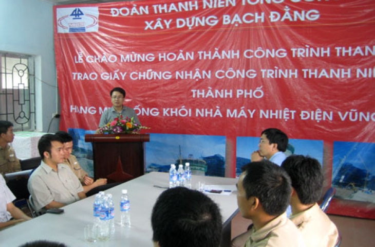 Tổng công ty XD Bạch Đằng: Hoàn thành Công trình thanh niên trên Công trường Nhà máy Nhiệt điện Vũng Áng 1