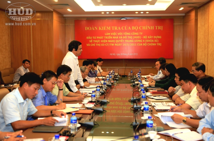 Đoàn Kiểm tra của Bộ Chính trị làm việc với Tổng công ty HUD về thực hiện Nghị quyết Trung ương 4 (Khóa XI) và Chị thị 03-CT/TW ngày 14/5/2011 của Bộ Chính trị