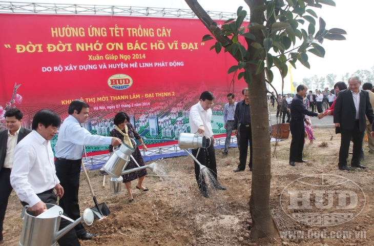 Tổng công ty HUD tổ chức Tết trồng cây “Đời đời nhớ ơn Bác Hồ vĩ đại” do Bộ Xây dựng và huyện Mê Linh phát động   