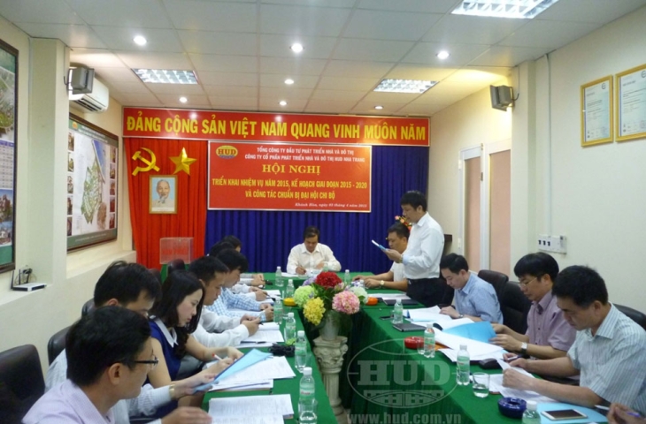 Tổng công ty HUD làm việc với Công ty HUD Nha Trang về triển khai nhiệm vụ SXKD năm 2015, kế hoạch 2015-2020 và công tác chuẩn bị Đại hội Chi bộ Công ty nhiệm kỳ 2015-2020