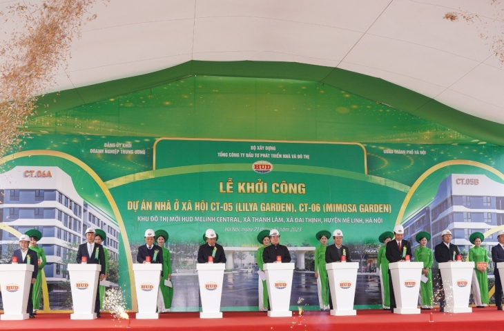 Tổng công ty Đầu tư phát triển nhà và đô thị khởi công Dự án Nhà ở xã hội CT-05 và CT-06 thuộc Khu đô thị mới Thanh Lâm - Đại Thịnh 2 (HUD MELINH CENTRAL), huyện Mê Linh, Thành phố Hà Nội