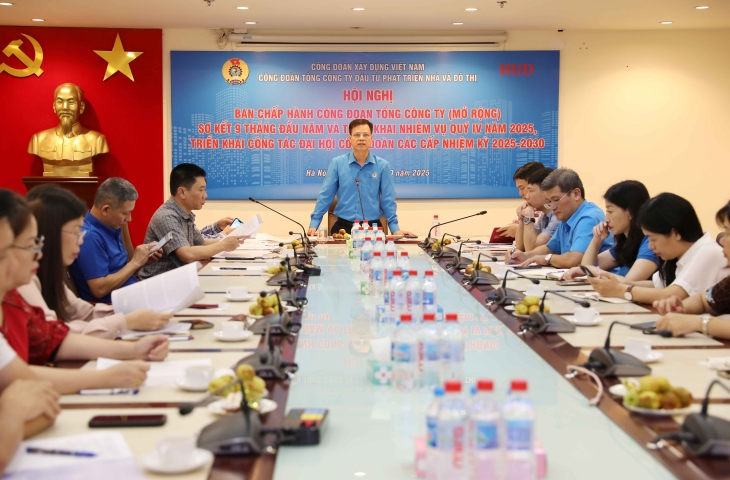 Công đoàn HUD: Sơ kết 9 tháng đầu năm, triển khai nhiệm vụ Quý IV và kế hoạch tổ chức Đại hội Công đoàn các cấp tiến tới Đại hội đại biểu Công đoàn Tổng công ty lần VI, nhiệm kỳ 2025-2030